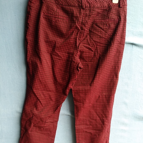 Zac & Rachel Women's Size 16 Burgundy Houndstooth Pants - Picture 5 of 5
